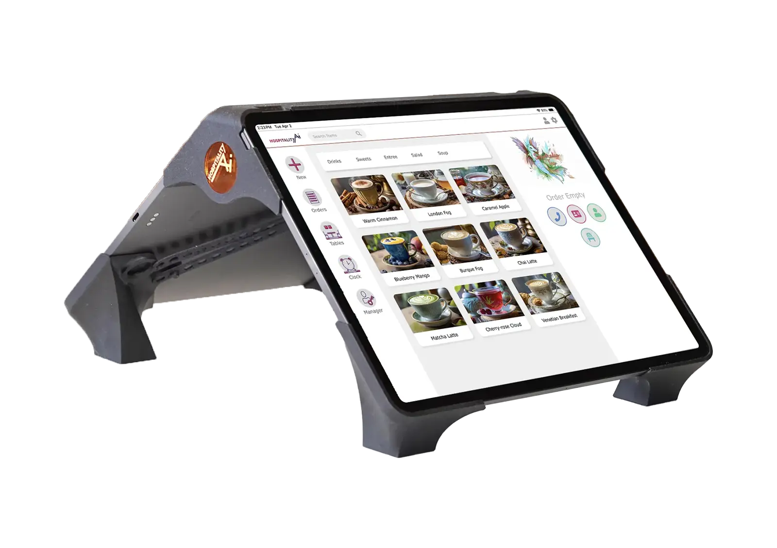 Custom Roadrunner two-sided case for cashier and customer facing display iPads.